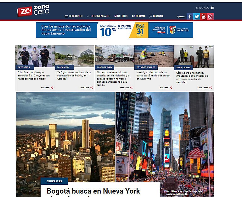 Bogotá busca en Nueva York atraer inversiones para su reactivación post pandemia